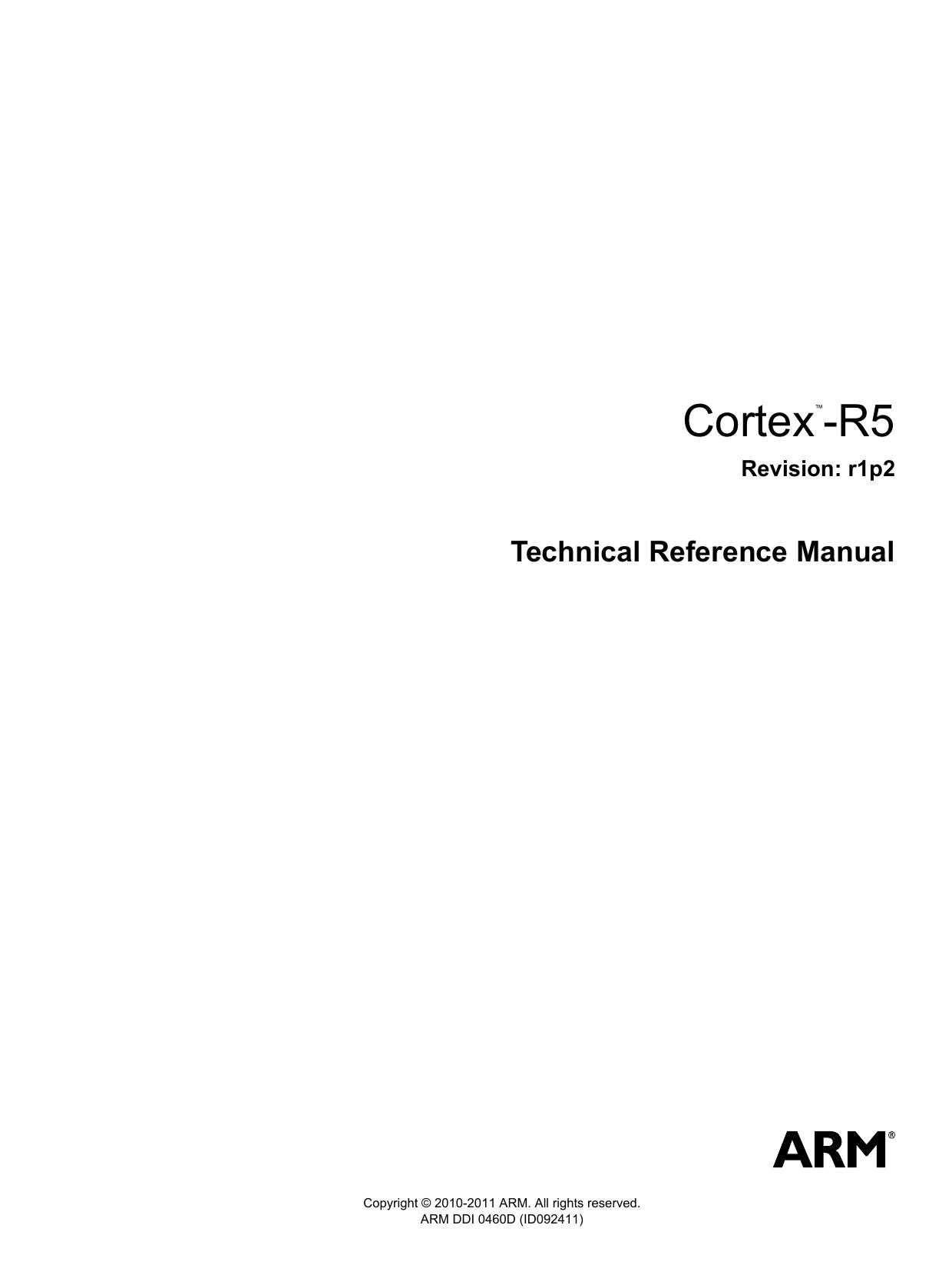Cortex-R5 Technical Reference Manual